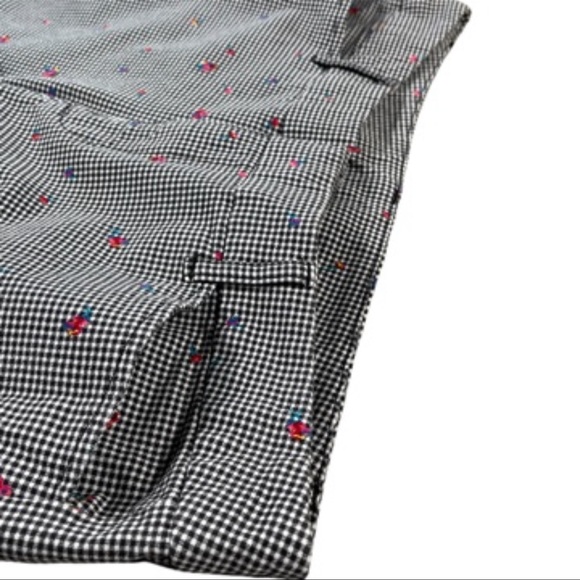Worthington woman 14w black & white checkered pants with tiny flowers - Picture 6 of 16
